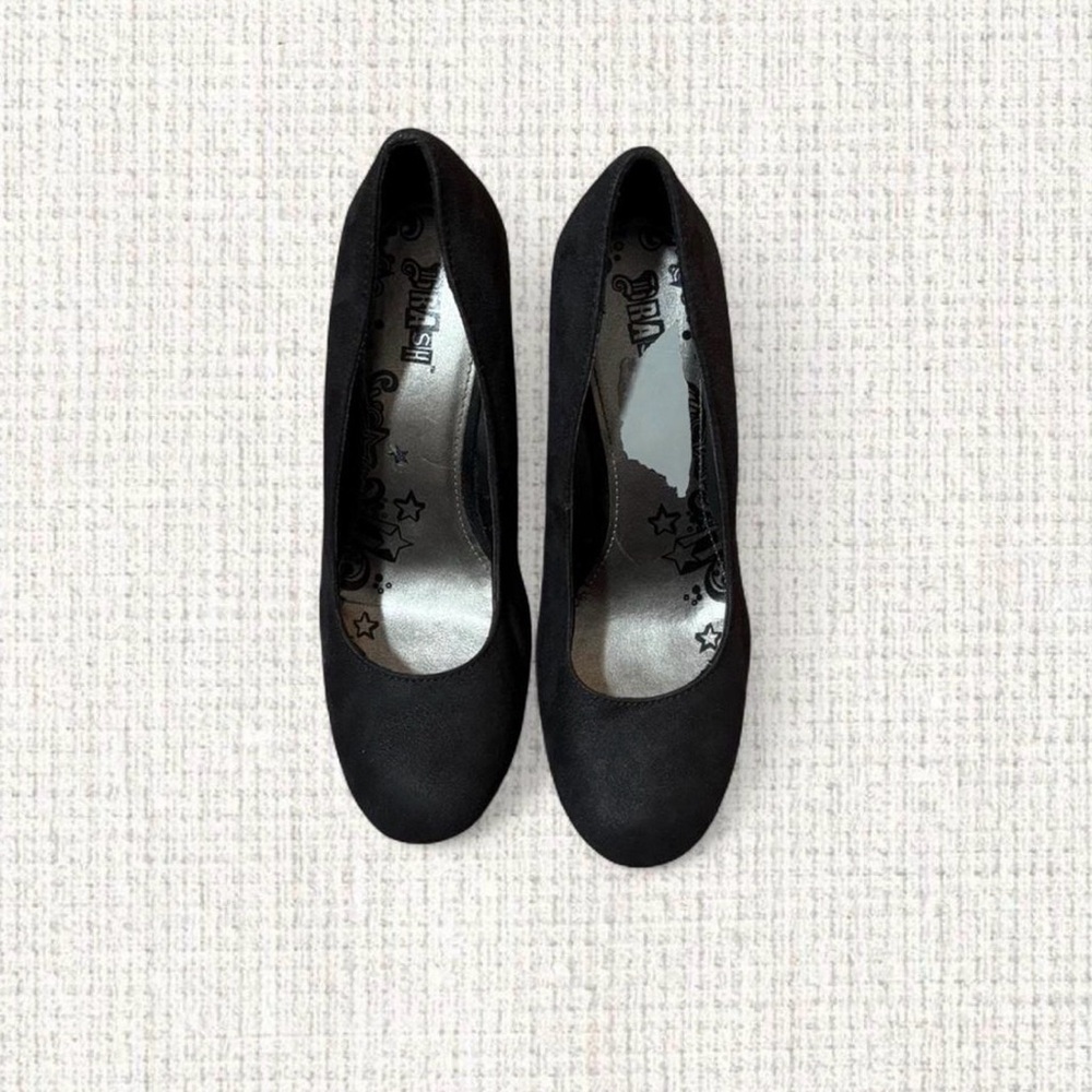 Brash Black Suede Wedge Heels – Size 8.5 – Comfortable Classic